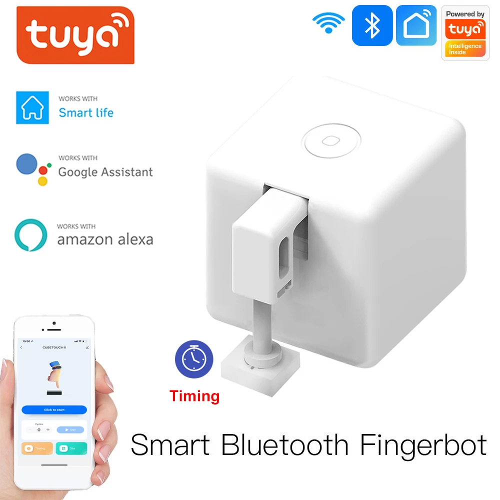 Tuya Fingerbot Plus Pusher Smart Home Bluetooth Finger Robot Switch Timer App Voice Control Add Hub Work With Alexa Google