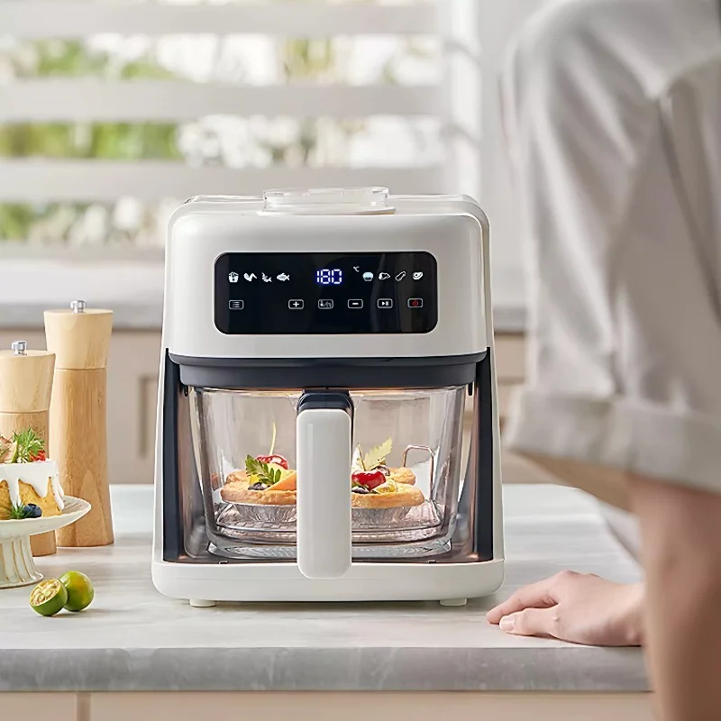 1pcs Sprayer Air Fryer with Visible Window Cooking Basket with Humidifying Function