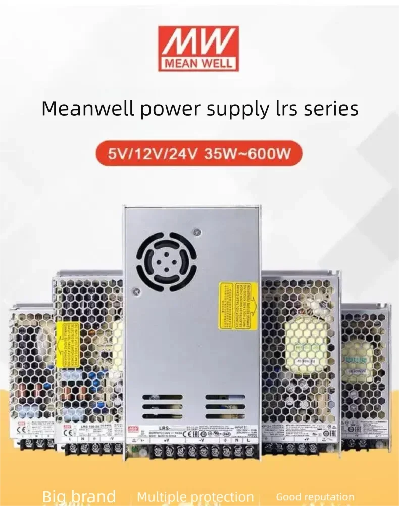 MEAN WELL Switch Power Supply LRS Series Output Voltage 5V 12V 15V 24V 36V 48V Power 35W-350W for Electronics Market