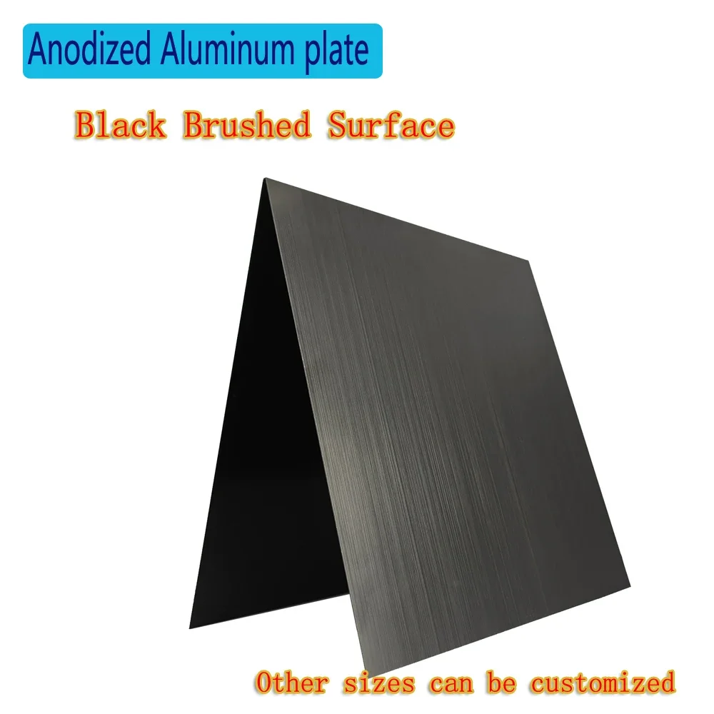 Thick 0.5/0.8/1.0/1.5/2.0mm Black Brushed Anodized Aluminum Plate Oxide Aluminum Alloy Flat sheet 100x100mm 200x200mm 300x300mm