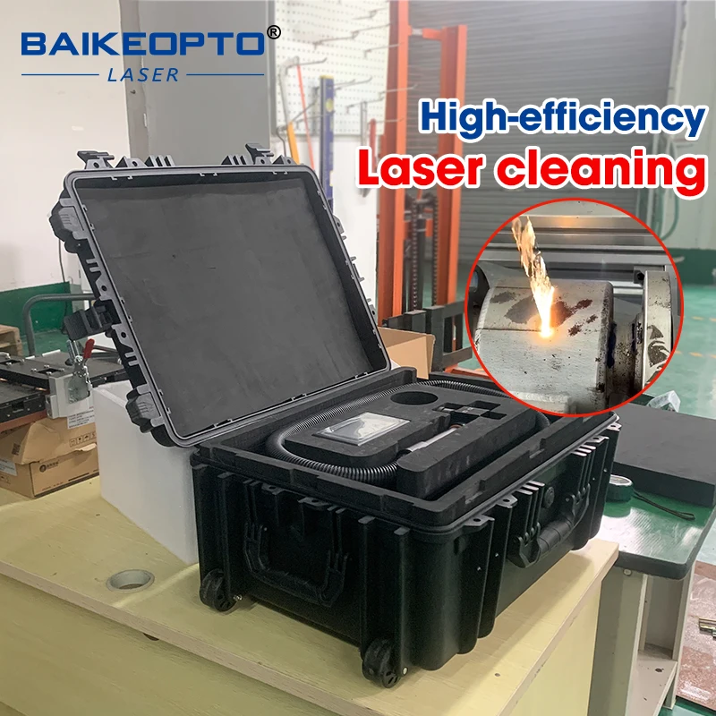 100W Trolley Box Laser Cleaning Machine for Dust Removal, Rust Removal, Oil Removal, and Paint Removal