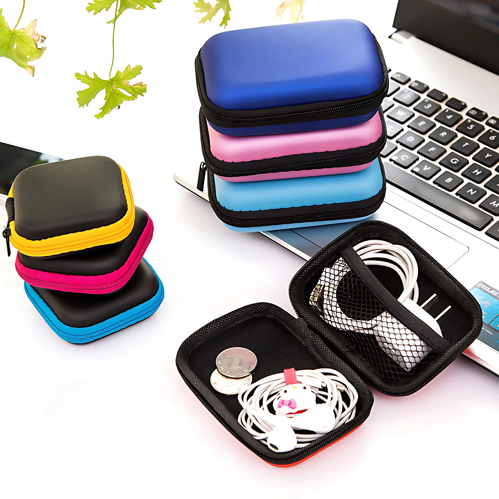 Sundries Travel Storage Bag Charging Case for Earphone Package Zipper Bag Portable Travel Cable Organizer Electronics Storage