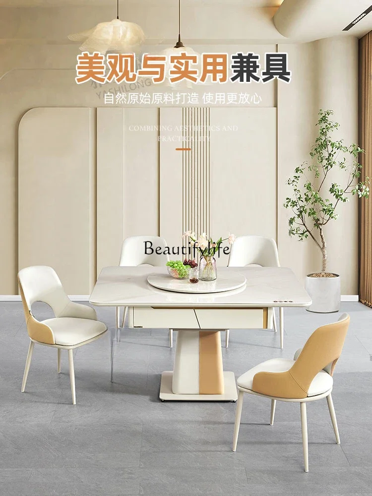 Fully automatic household mahjong table and dining table are integrated with modern simple solid wood multi-function