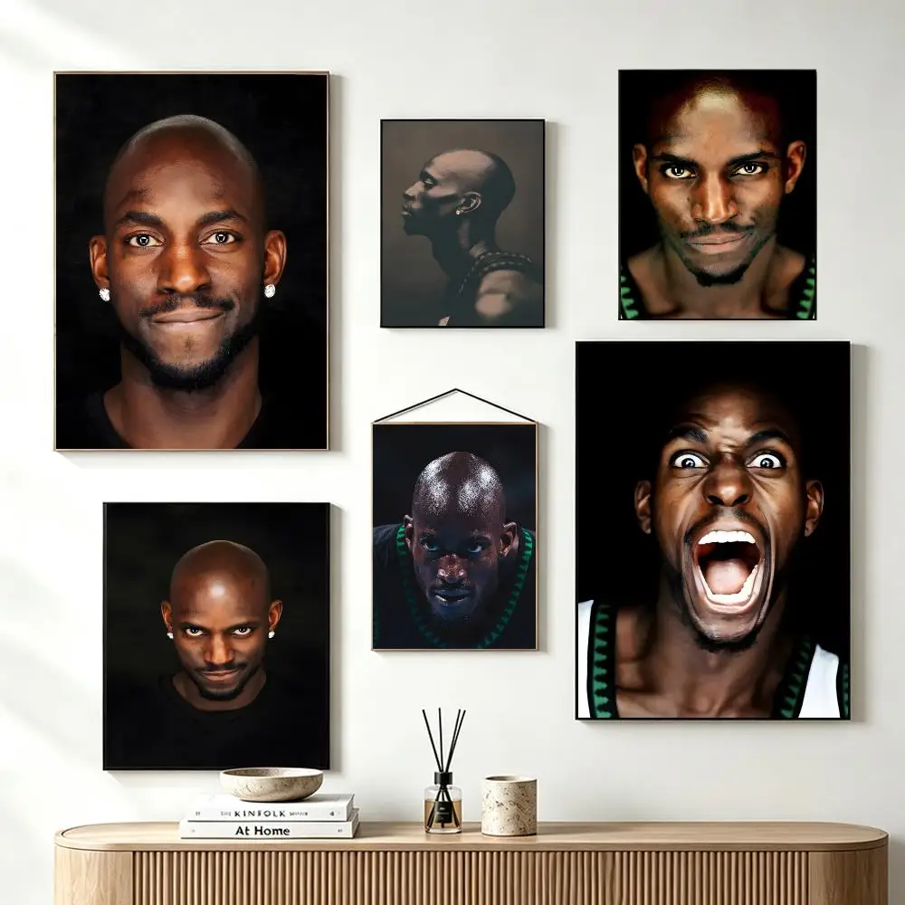 Athletic Player Kevin Garnett KG Poster Decal Wall Print for Bedroom Study Ornament Gift Lightweight Self‑Adhesive PP Material