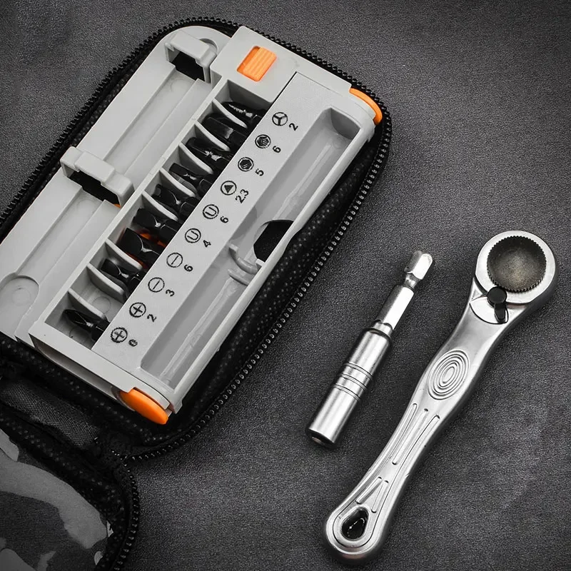 Multifunctional EDC Combination Two-way Ratchet Wrench Tool Set Convenient Outdoor Emergency Multi-purpose Combination Equipment