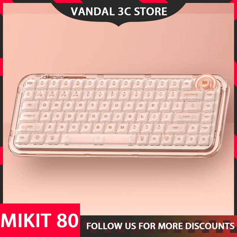 

Mikit 80 Wireless Mechanical Keyboard Three-Mode 82key 2.4g Keyboard Custom Rgb Transparent Keyboard For Win/Mac/Ios/Android