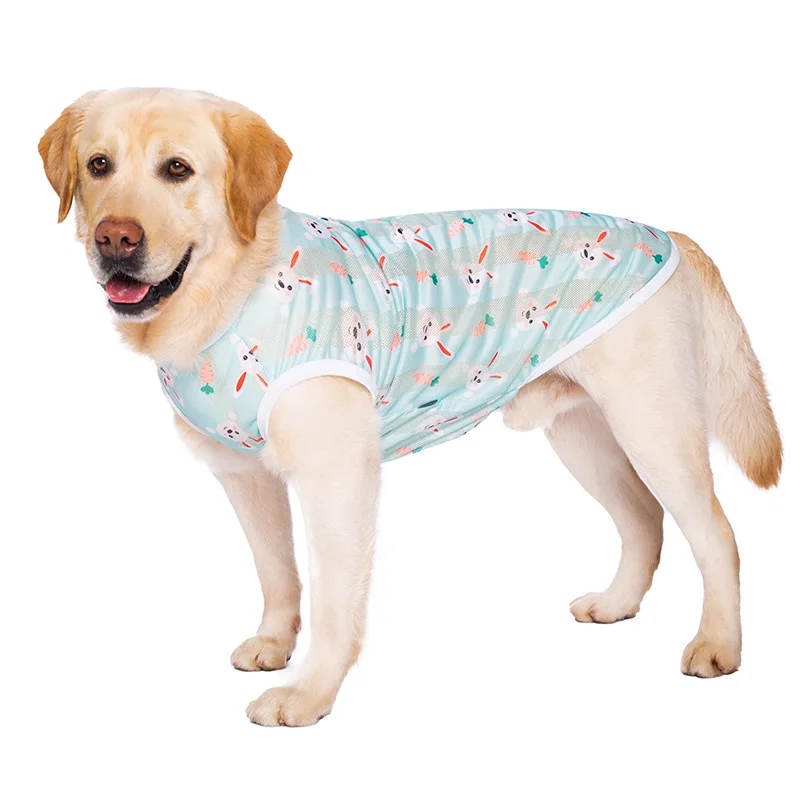 Big Dog Summer Thin Full Print Vest Summer Clothes For Medium And Large Dogs Golden Retriever/Dog clothing