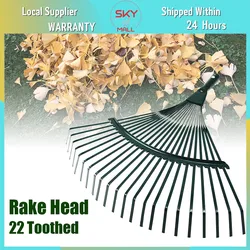 Garden Leaf Rake Hay Deciduous Farming Rake 22-Tooth Garden Tool Without Handle Home Garden Grass Rake Ripper Tool