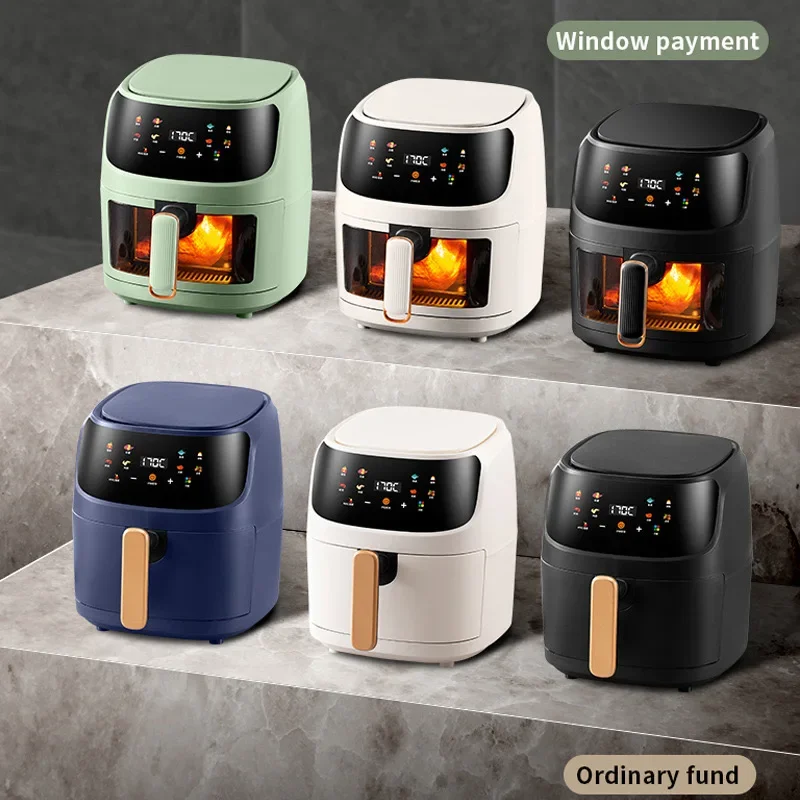 

--Inventory Kitchen Household Multifunctional Oil-Free Smart Touch Screen Electric Digital 5L New Design Air Fryer
