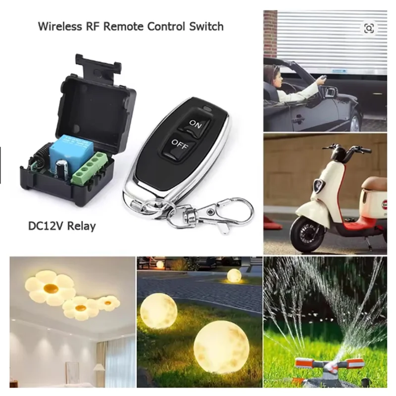 

ABUO-RF 433 Mhz DC 12V Universal Relay Receiver For Garage Door Gate Remote Control Switch Asking Code LED Lighting