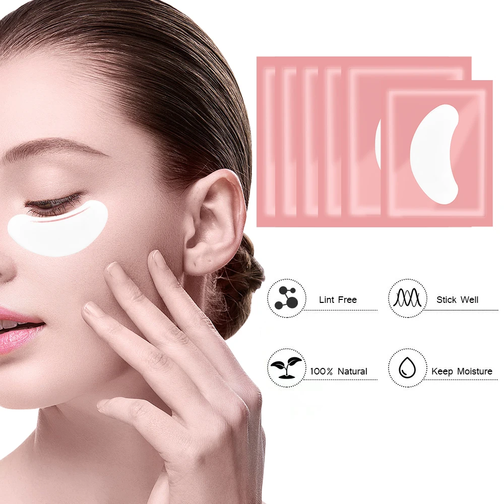100 Pairs Eyelash Extension Patch Wholesale Lash Extension Supplies Makeup Under Eye Patch Eyelash Gel Pads Hydrogel Patches