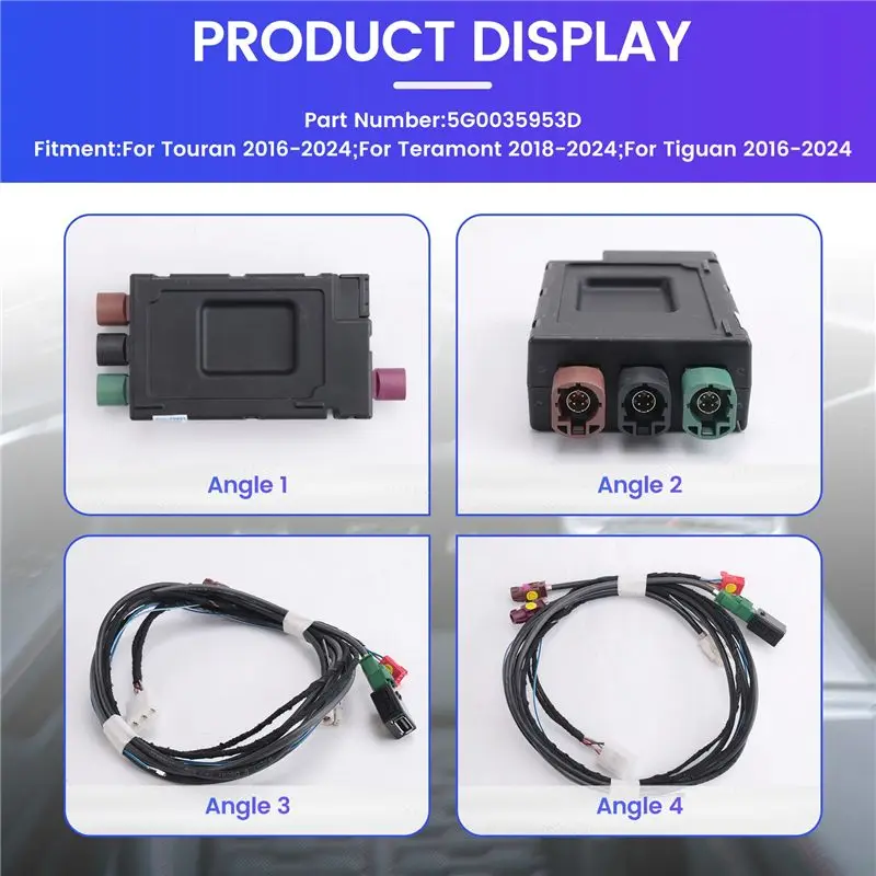 M93K-5G0035953D Splitter Module For VW PASSAT B8 For Golf Car USB HUB Converter Adapter Cable 5G0 035 953 D