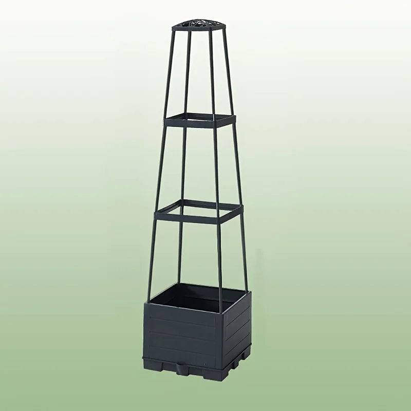 Tomatenkooi met automatische bewatering, plantenbak en roosterrek voor klimplanten, geschikt voor binnenplaatsen