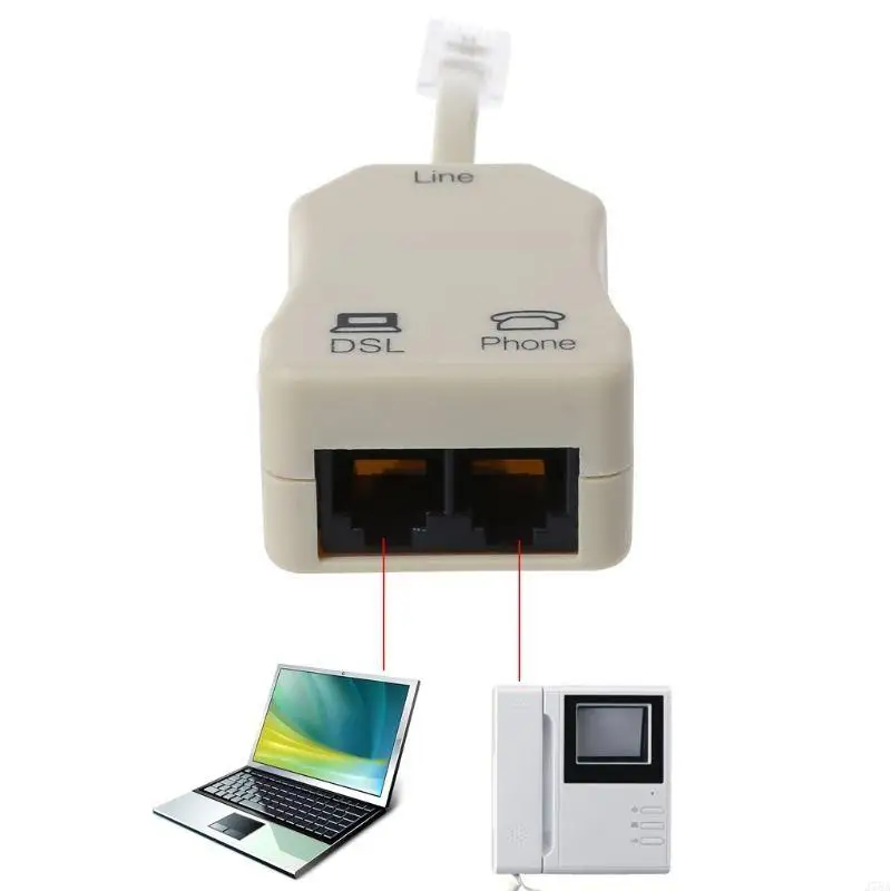 J78A RJ11 interfaces Adapter ADSL Modem Telephone Phone Fax Splitter Separator