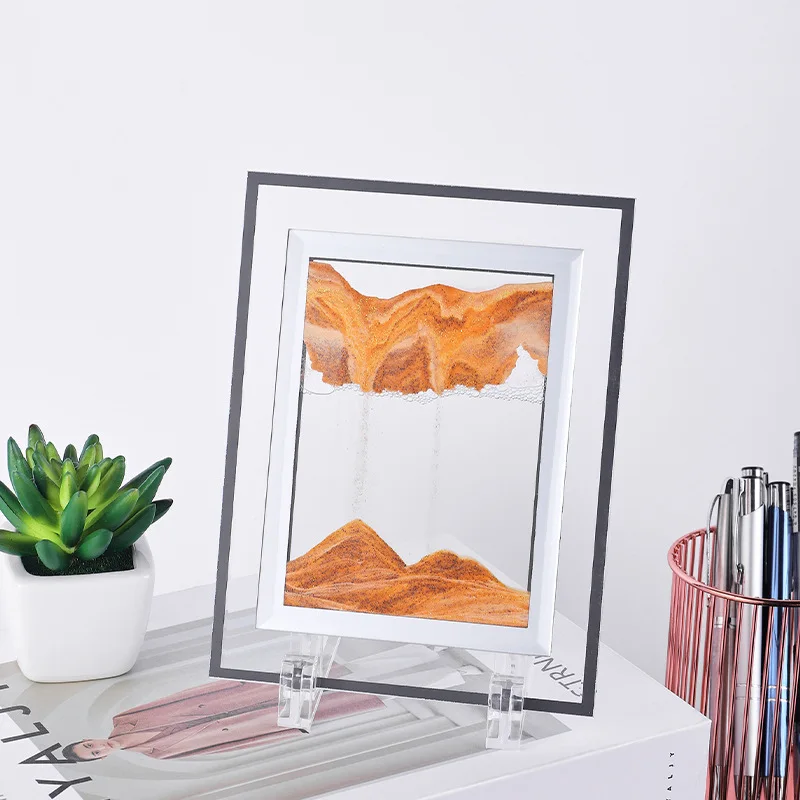 

Square Sandscape Moving sand Art Picture Deep Sea Quicksand Craft 3D Hourglass in Motion Flowing Sand Painting Home Decor Gifts