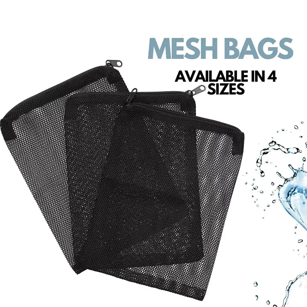 New Isolation Bag Nylon Filter Bag Pond Media Reusable Filter Net Bag Black for Aquarium Fish Tank Mesh Zip Net Bag view 3