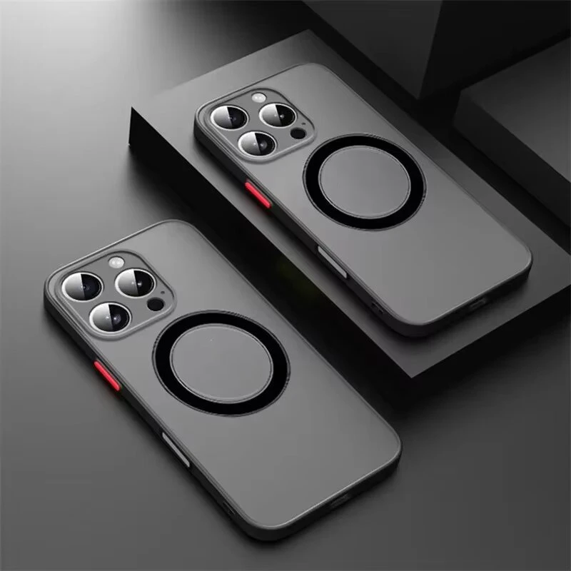 Роскошный матовый чехол-броня для беспроводной зарядки MagSafe для iPhone 18 17 16 15 14 13 12 11 Pro Max Mini Plus