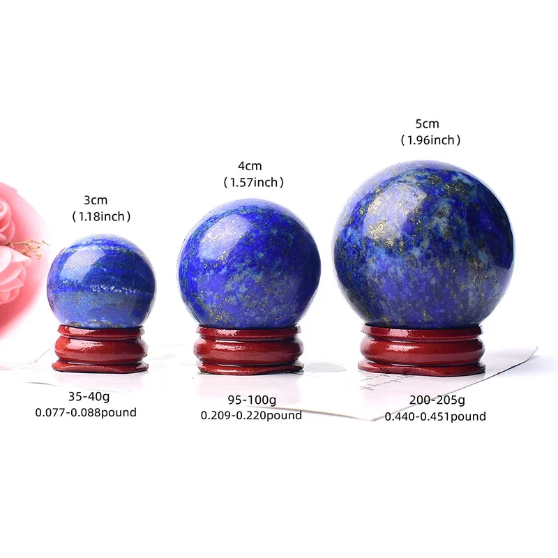 1Pc Natural Lapis Lazuli Polished Crystal Ball Healing Energy Crystal Sphere Simple Ornaments Home Decoration Mineral Gift