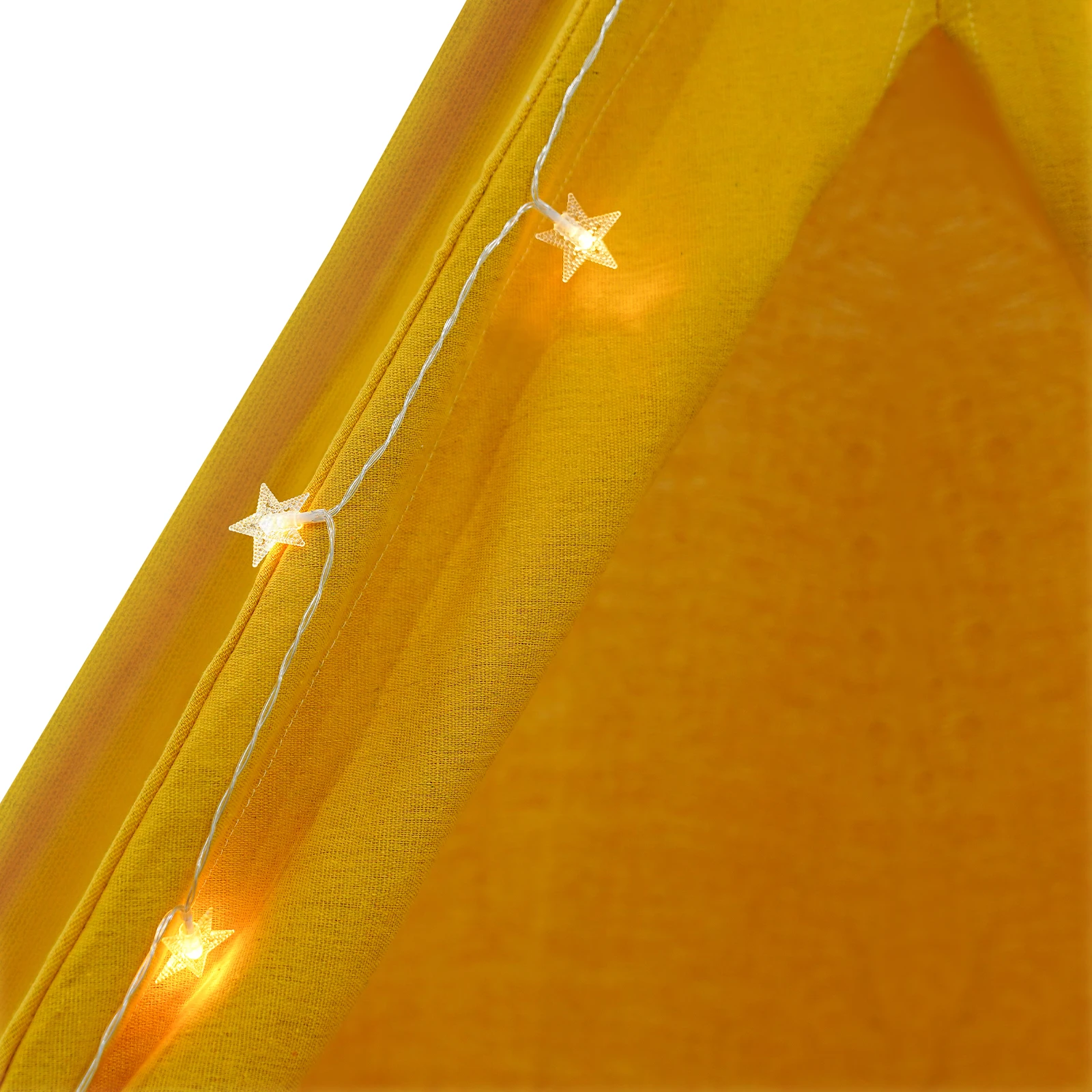 Tipi-Zelt für Kinder – Spielzelt aus 100 % Baumwolle und Leinen mit gepolsterter Matte und Sternlichtern, faltbares Indoor-Spielzelt für Mädchen und Jungen – Detail 17