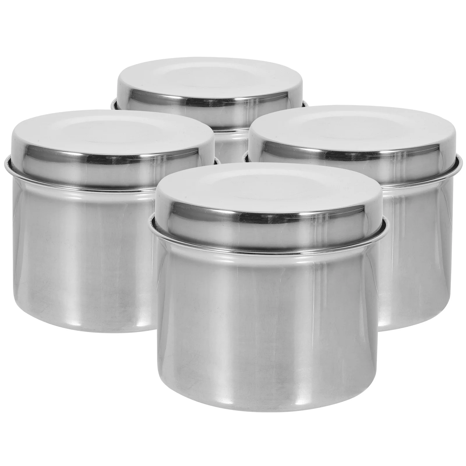 4 قطعة صناديق عينة الطعام المصنوعة من الفولاذ المقاوم للصدأ تصميم محكم مانع للتسرب لمختبر مقصف المدرسة استخدام حاويات تخزين المواد الغذائية