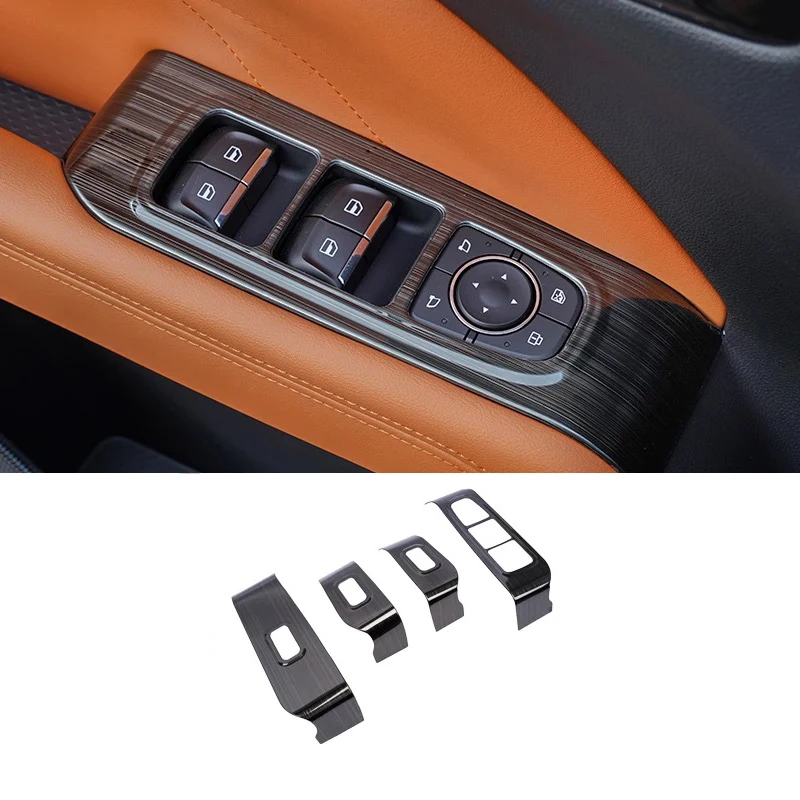 

For GMW Haval H9 2024 2025 2026 Stainless Black Silver Car Door Armrest Window Garnish Glass Lift Switch Frame Cover Trim