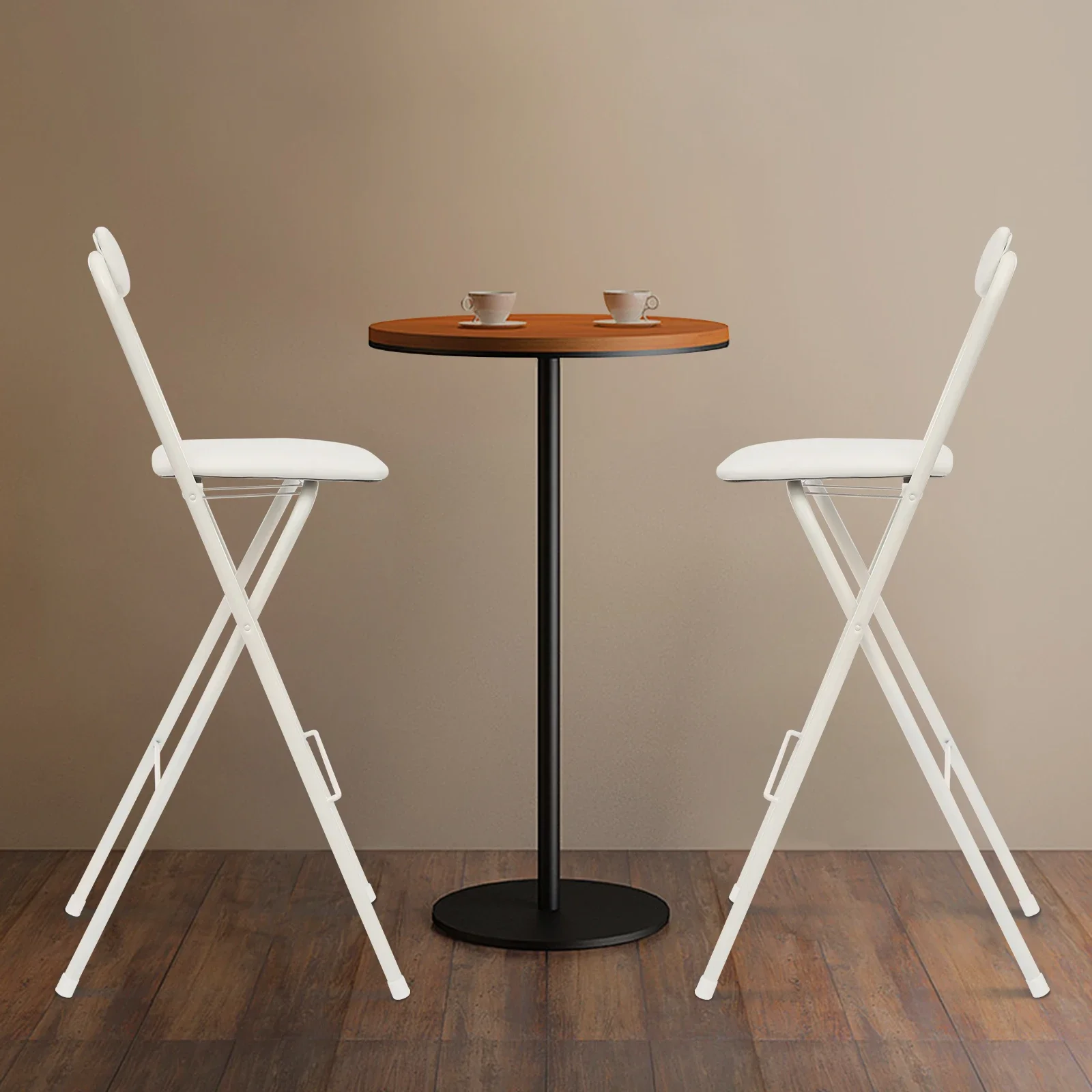 

Складной портативный стул X-образной формы, складной барный стул, высокий складной стул, белые ножки для кухни, столовой, 2 шт.