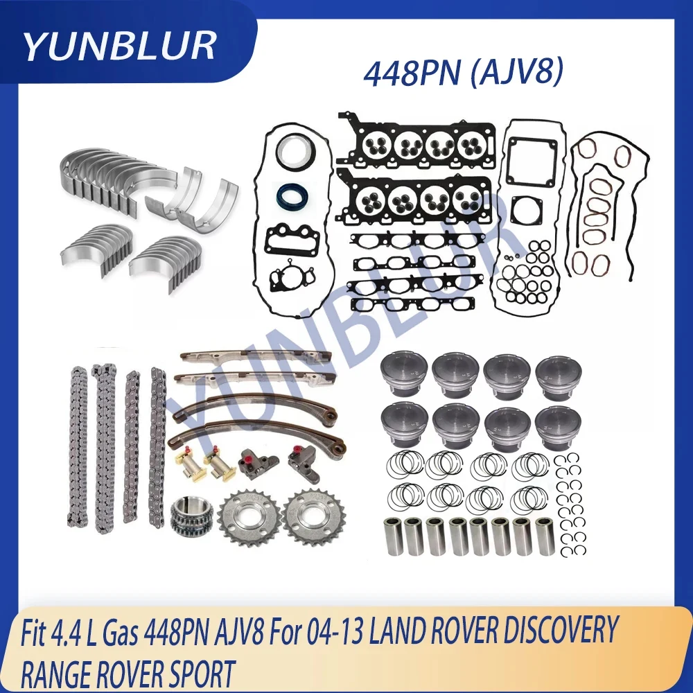 

STD Engine Rebuild Gasket Set Timimg Chain Piston Bearing Kit Fit 4.4 L V8 Gas 448PN AJV8 For 04-13 LAND ROVER DISCOVERY SPORT