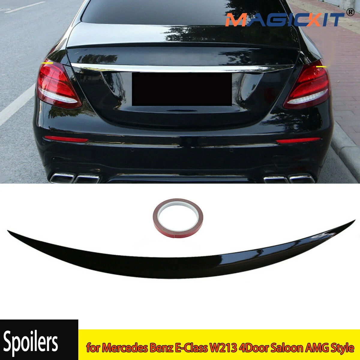 MagicKit Rear Trunk Spoiler Wing for 2016 2017 2018 2019 Mercedes Benz E-Class W213 4Door Saloon AMG Style  Bodykits Tuning