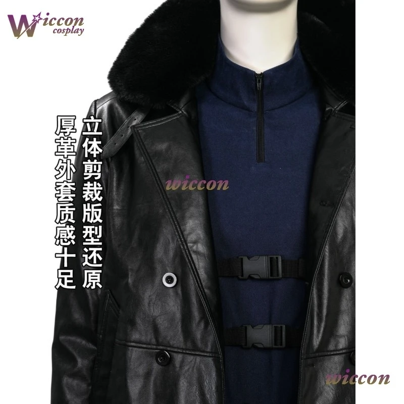 Kosplay Requiem Resident Cos Evil Leon·S·kennedy Cosplay Leon Cosplay Costume Pu Coat Full Set Party Uniform Hallowen Play Role view 5