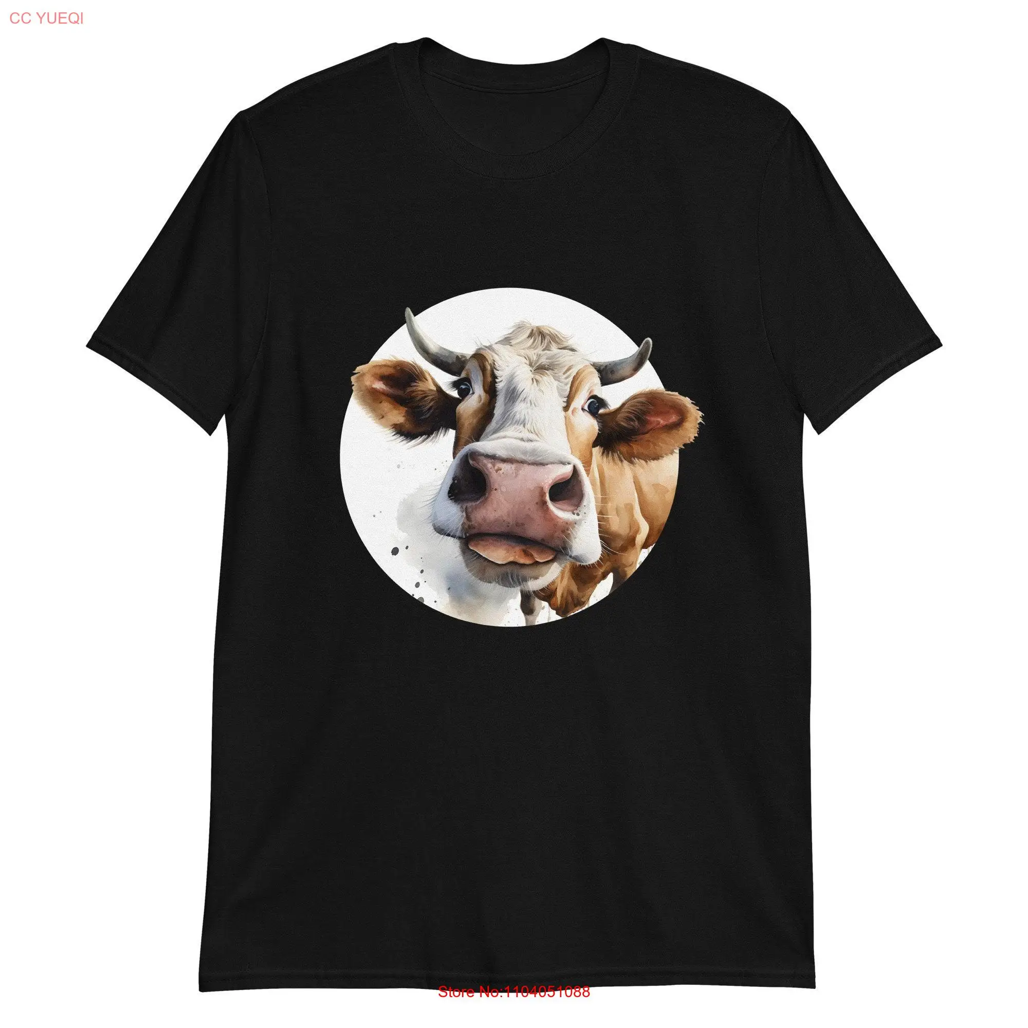 Talking Cow Close Up Captivating Gaze T Shirt long or short sleeves