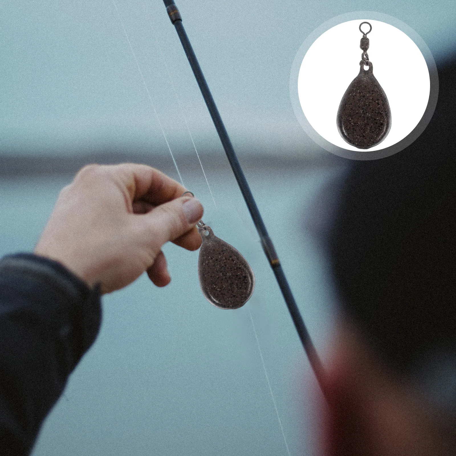 5 قطعة أوزان الصيد مع حلقات قطرة النار الحديد معالجة الأدوات ل أسفل المياه المالحة المياه العذبة لوازم الصيد الملحقات