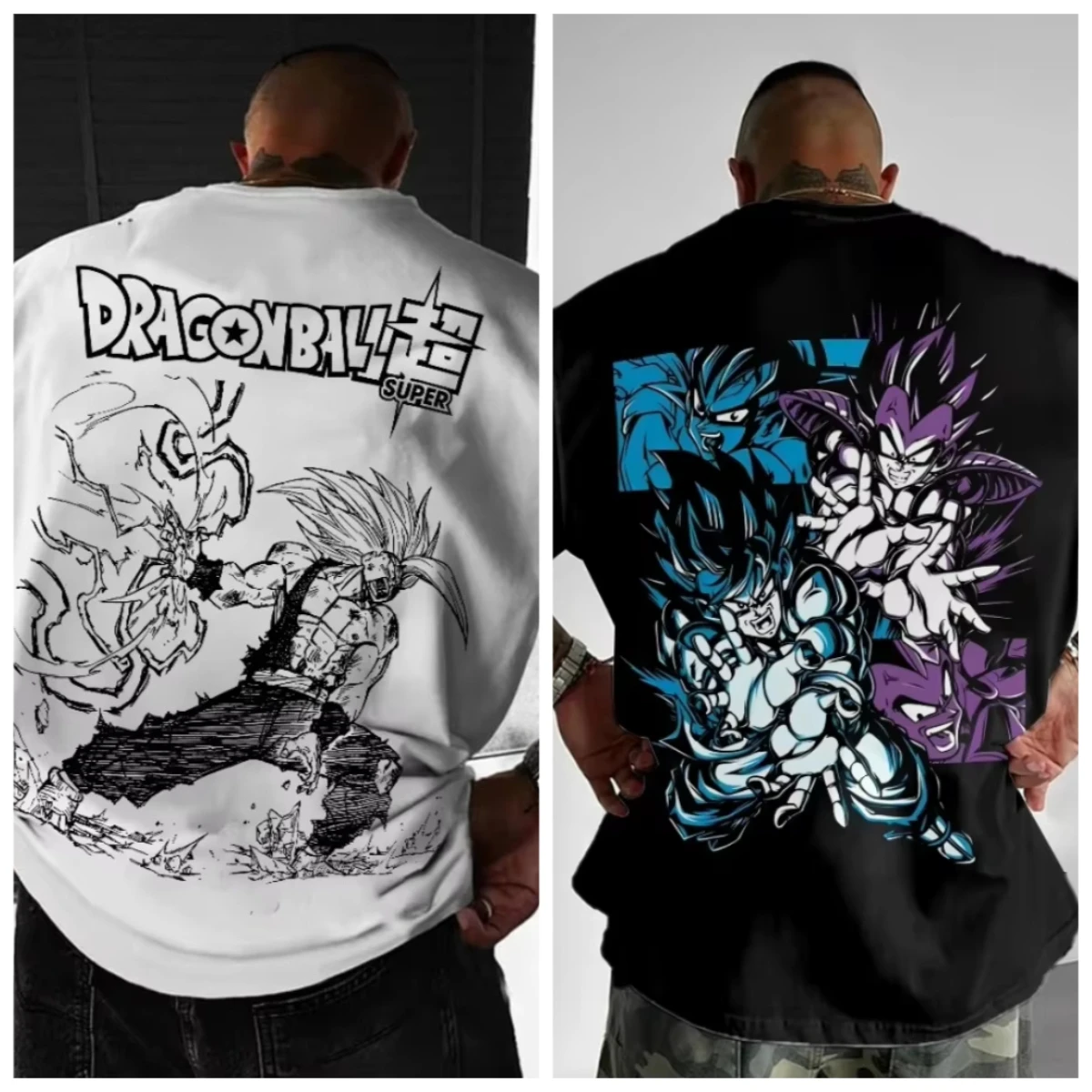 

Japanese Men Dragon Ball Crew Neck T-Shirt Comic Print Retro Cotton Short Sleeve Men's and Women's Summer Top Short Sleeve