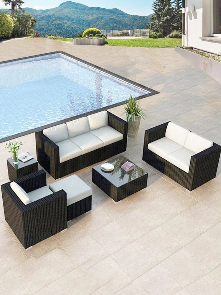 Modern Nordic Rattan Sofa Set, Luxury Lamp, 3 2 1 Patio Set, Garden Furniture, Outdoor