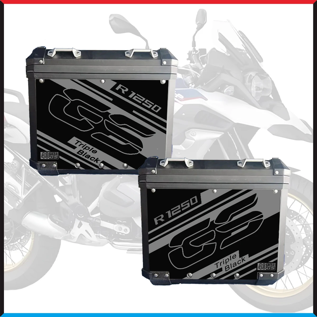 

Для BMW R1250 GS R1250GS Adventure мотоцикл из алюминиевого сплава, наклейка на багажник, чемоданы, боковая коробка, наклейка 2004-2024, тройной черный