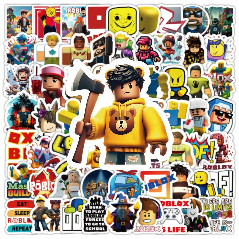 100 Sheets Roblox Sticker Handbook Decorate Creativity Graffiti Diy Water Proof Patch Boy Computer Water Cup Game Pattern Gift