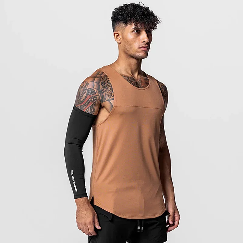 Men's Gym Tank Top Quick Dry Sleeveless Workout Shirt for Bodybuilding Fitness Basketball Summer Casual Muscle Vest Undershirt