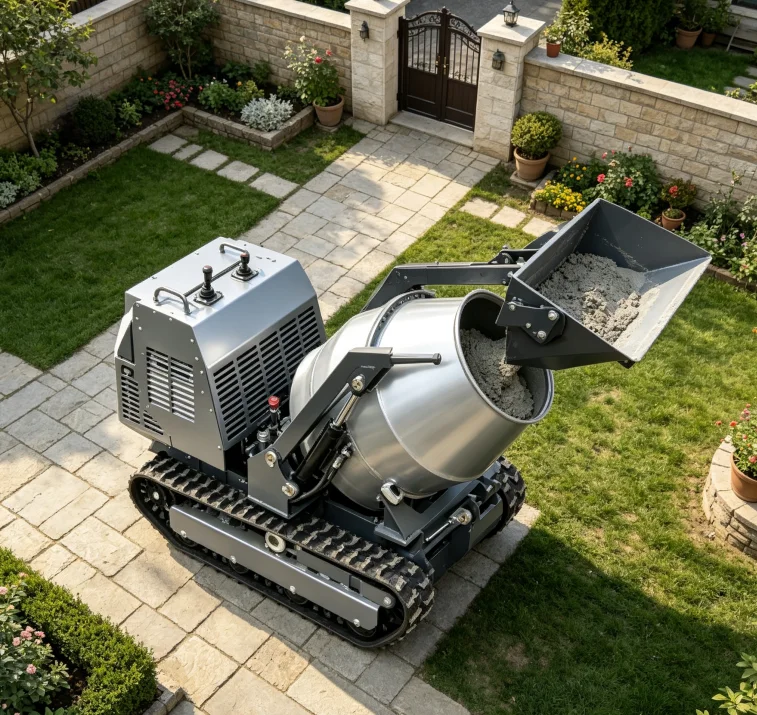 Hot Sale 300L Mobile Mini Concrete Mixer Self-loading Tracked with diesel Engine Small Dump Truck for Sale