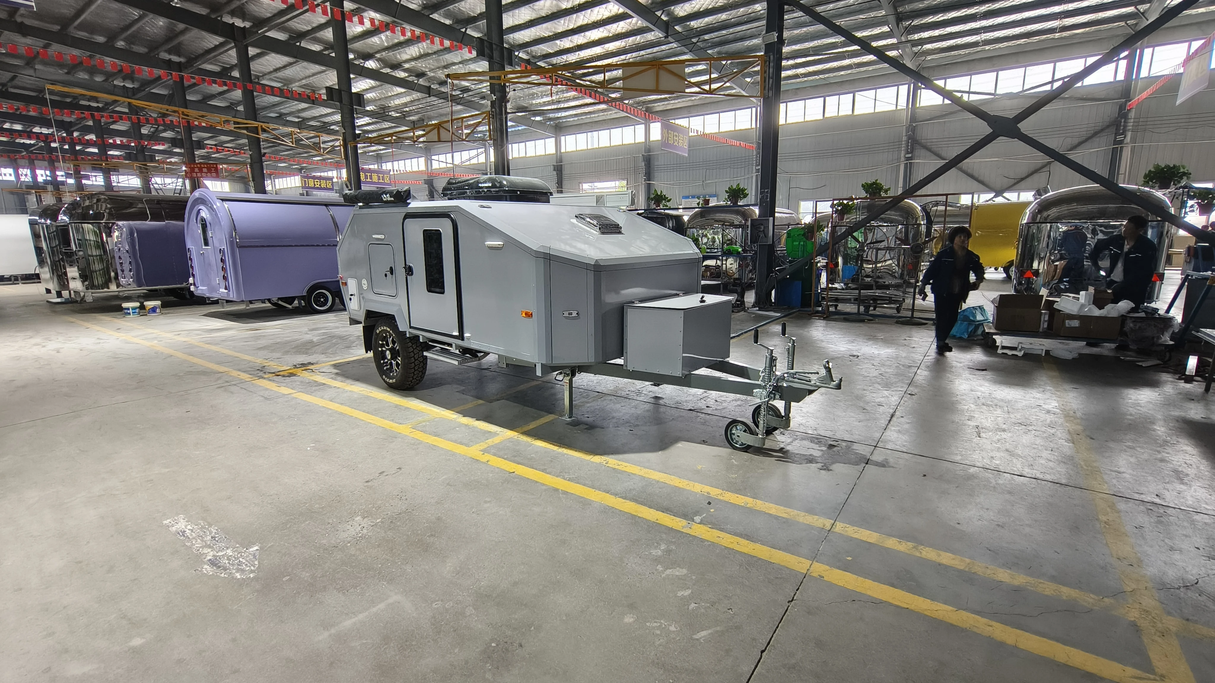Custom BBQ Fast Food Truck Full Kitchen Mobile Pizza Trailer Turnkey Solution Stainless Steel 304 Built in Grill Fryer Oven