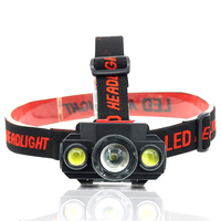 Portable mini XPE+COB LED Headlamp USB Rechargeable Camping Head lamp Fishing Use 18650 Battery headlight Zoom flashlight torch