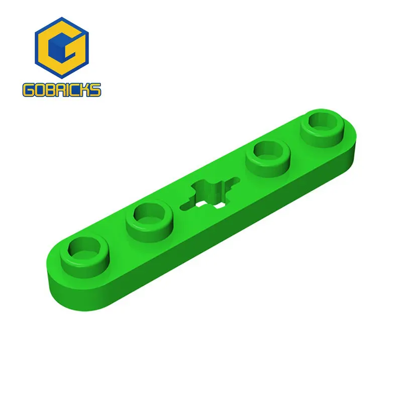 Gobricks 10PCS Bricks Plate 2 x 4 Technical Plate 1 x 5 with Smooth Ends 4 Studs and Center Axle Hole compatible with lego 32124