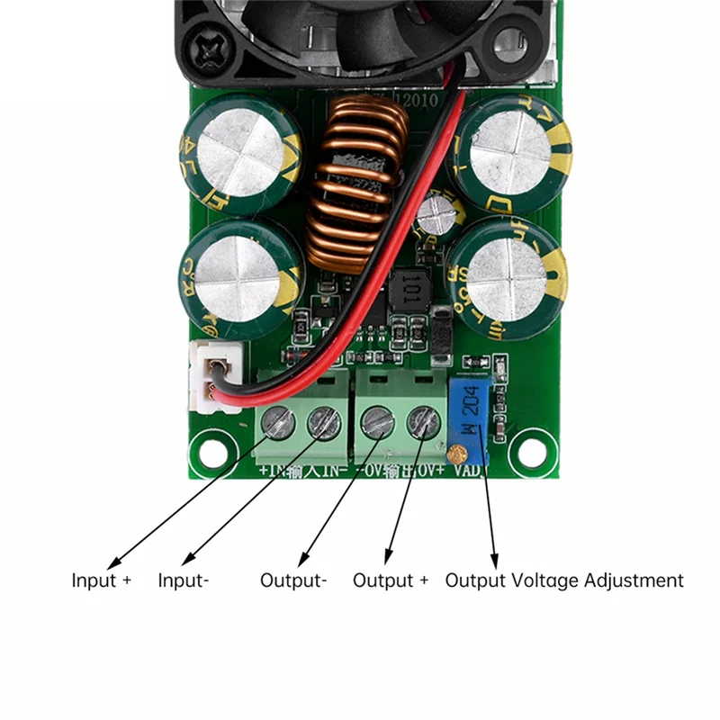 A24U 10A Modul Konverter Buck CC CV Arus Konstan Modul Regulator Voltase Step-Down DC25-120V Ke DC1.2-35V