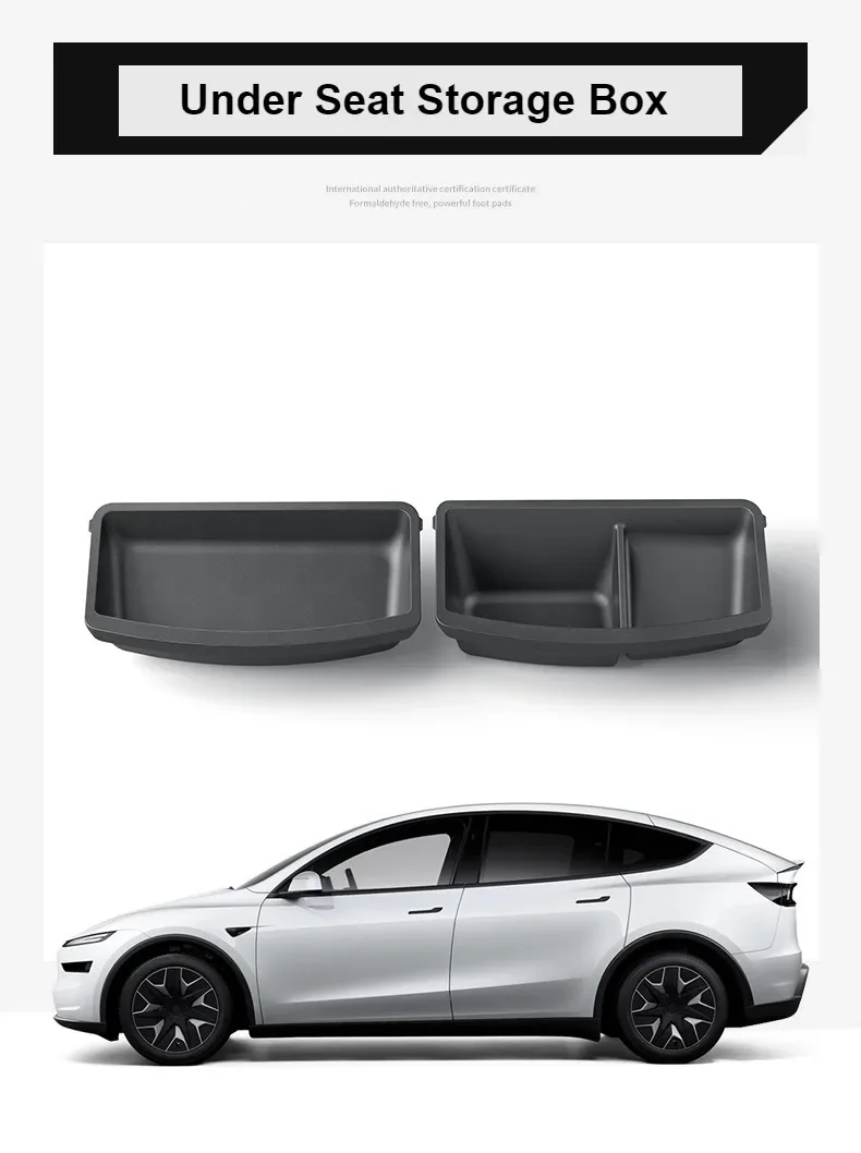 Für Tesla 2026 Modell YL 6-Sitzer Unter-Sitz-Aufbewahrungsbox TPE-Schublade Vorder- und Rücksitz Unterer Organizer-Aufbewahrungsbehälter Auto-Innenausstattung – Detail 13