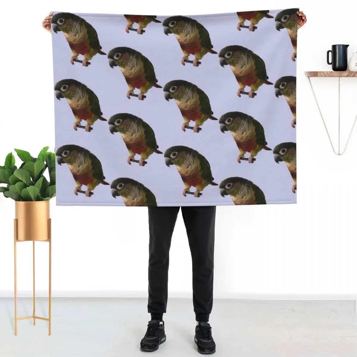 Green Cheek Conure design Conure Small Parrot Parakeet Parrot lover Throw Blanket