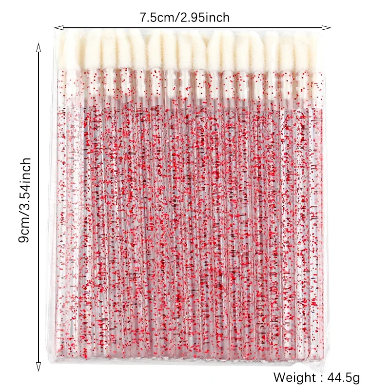 Lanjinglin 5/50 szt. Jednorazowe pędzelki do ust, pędzle do makijażu, aplikatory do szminki, różdżki, narzędzia do przedłużania rzęs, akcesoria kosmetyczne