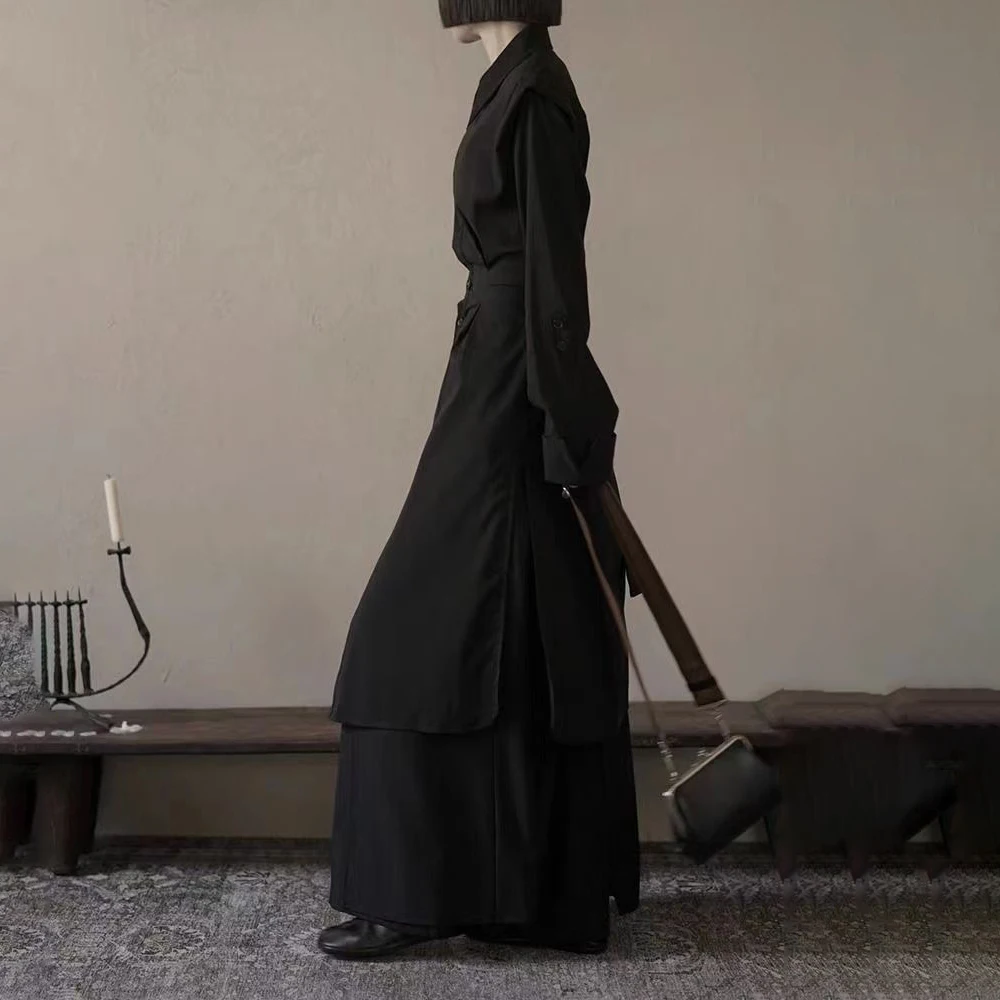 ผู้ชายจีนสีทึบชุดยาวRetroแฟชั่นแนวโน้มStreetหลวมสบายๆBreathable Niche 2025 ฤดูร้อนผู้ชายใหม่ชุด