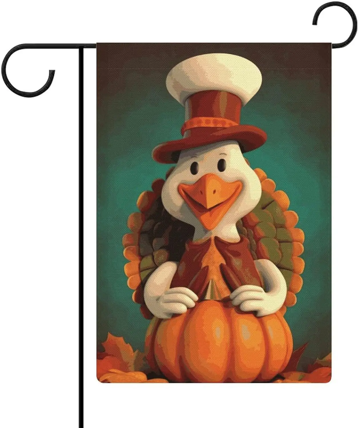 Happy Thanksgiving Turkey Spring Garden Flag One Size Seasonal Yard Flags Small Welcome Garden Flag for Outside Double Sided SSL