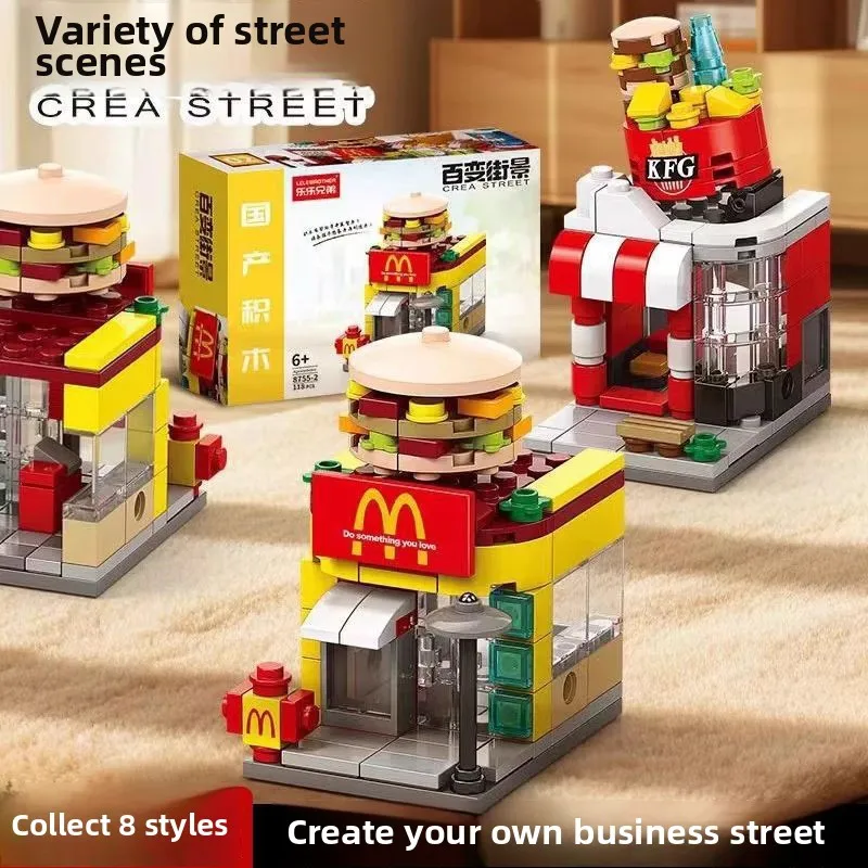 

Snack cart Building Blocks Mini City Store Street View Snack Street Children's Toys Boys and Girls Gifts Compatible With Lego