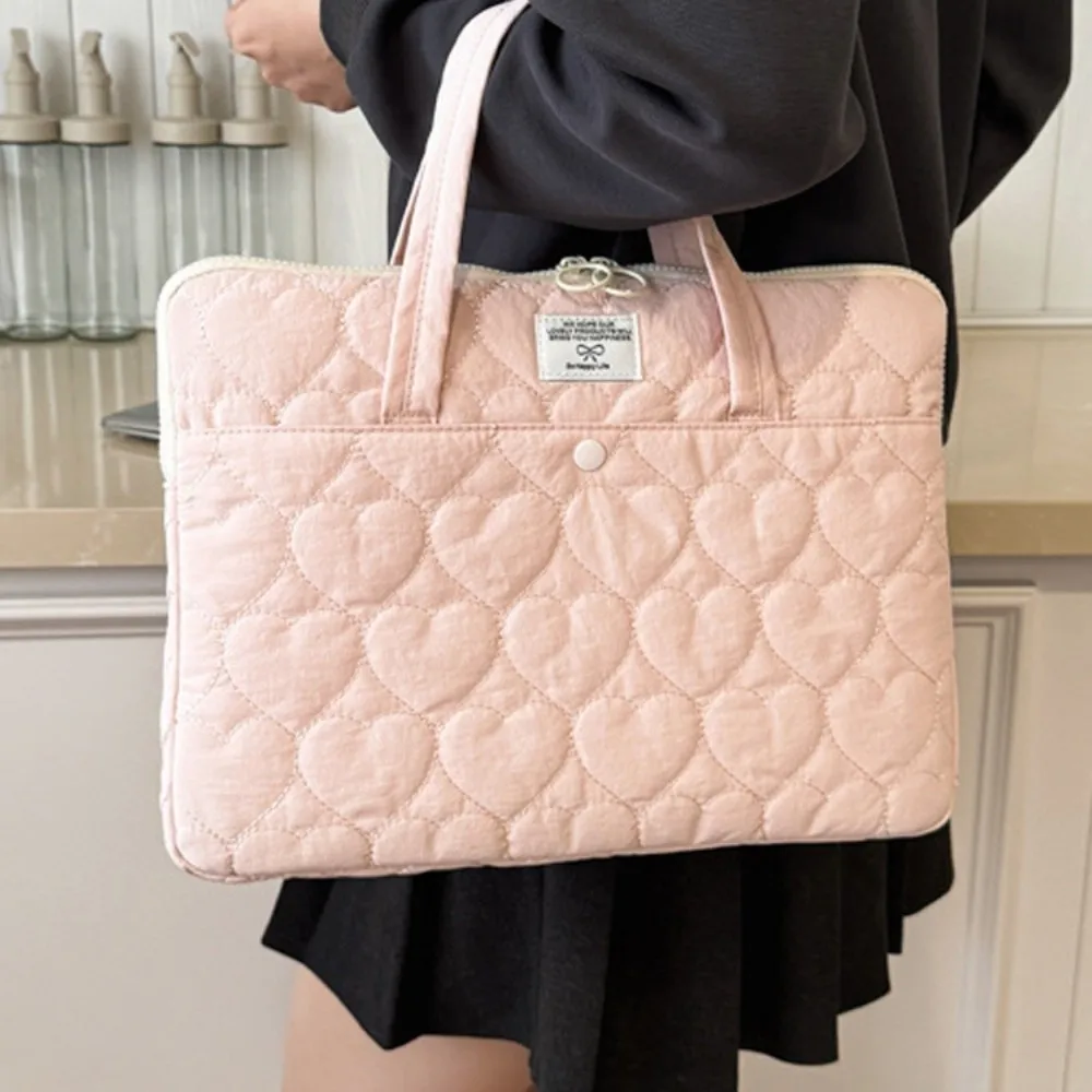 Stylish Handle Style Laptop Sleeve Portable Sweet Computer Handbag Simple Lightweight Laptop Bags Women/girl