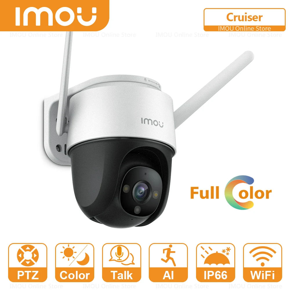 IMOU Cruiser 2MP Outdoor Wifi Surveillance Camera   Smart Color Night Vision Two-way Talk Soft AP Active Deterren Smart Tracking