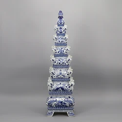 Ceramic Tulip Vase, Porcelain Pagoda, Hotel Decoration, Table Accessory